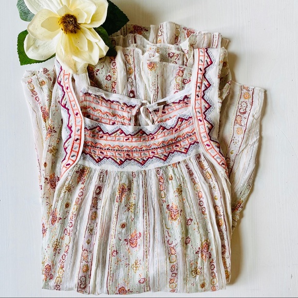 NWT Free People Chiffon Tunic w 2 ties on the back - Picture 8 of 8